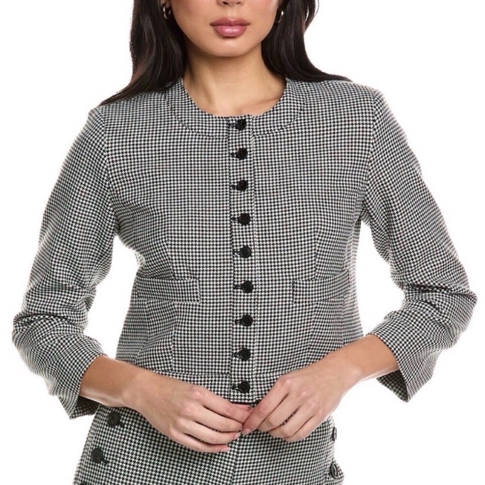 Derek Lam 10 Crosby Piera
Ruched Sleeve Jacket Black White-Size 10 - EUC